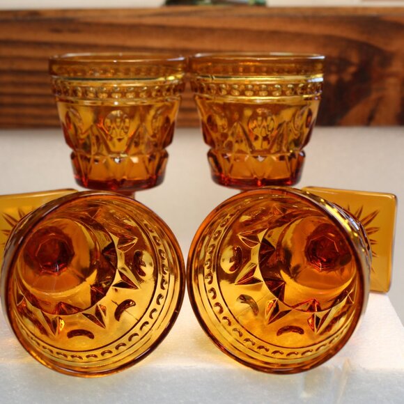Set of 4 Indiana Glass Amber Goblets โ Colony Park Lane โ 4 oz โ Vintage โ EUC - Picture 3 of 5